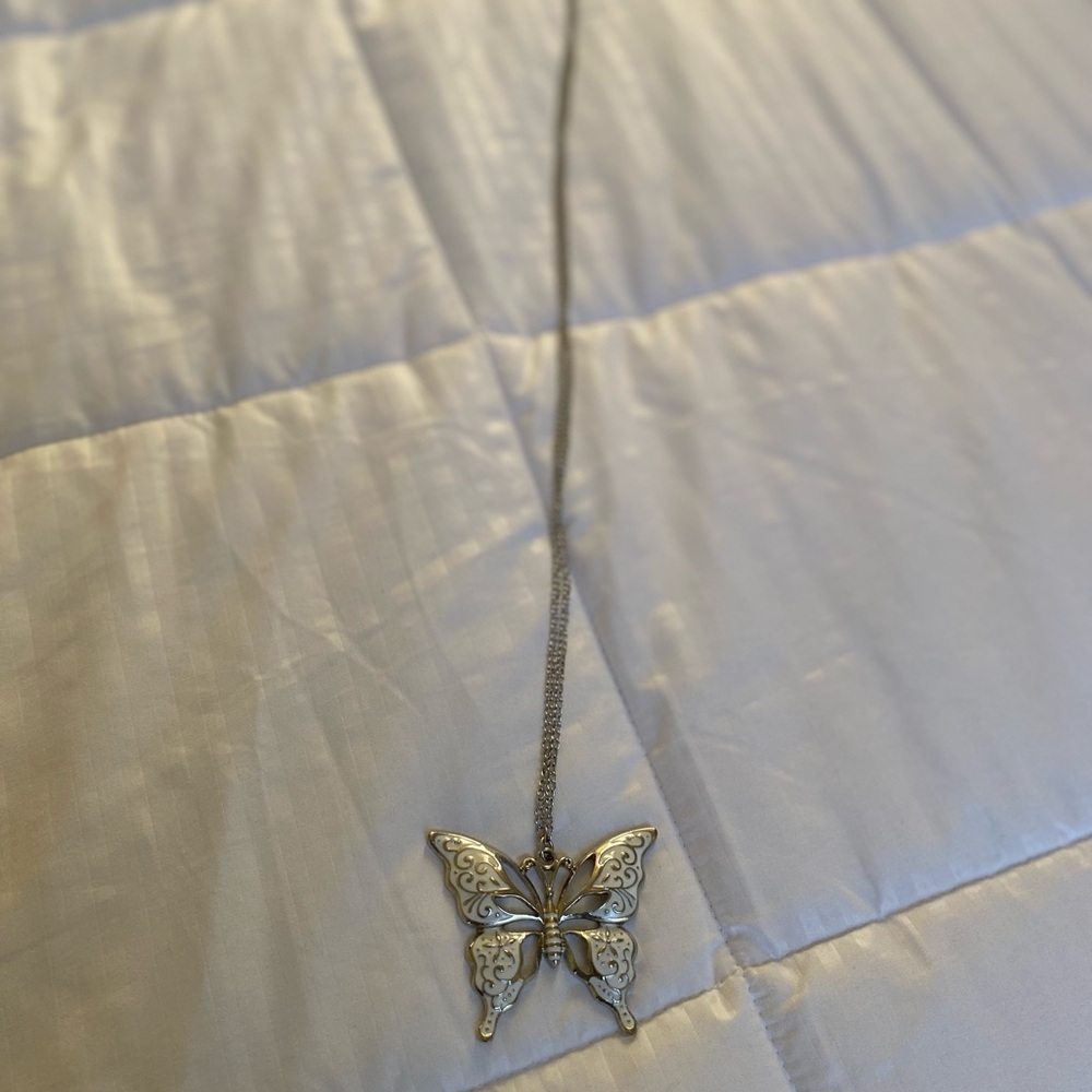 Silver Butterfly Pendant Necklace